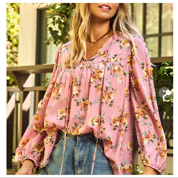 #13 Boho Chic Lindsey Flowy Floral Top - Picture 6 of 6
